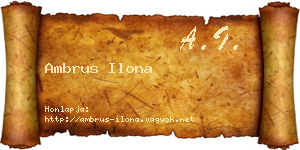 Ambrus Ilona névjegykártya