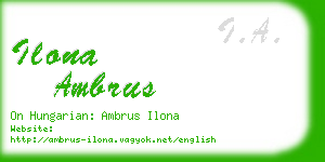 ilona ambrus business card